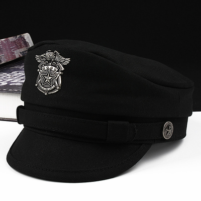 哈雷机车风帅气男士帆布骑行帽