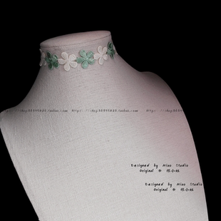 不褪色choker 森系小清新雏菊短颈链choker蕾丝花朵项链颈饰 新款