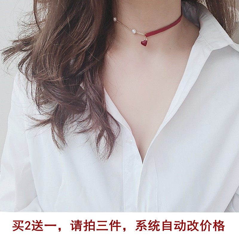 Heart gules love Necklace Pearl Clavicle chain have cash less than that is registered in the accounts neck Jewelry choker Net Red Neck strap giftin the Accessories/Fashion Jewelry, Necklace  category - from Buy2taobao.com to provide professional Taobao agent buy service