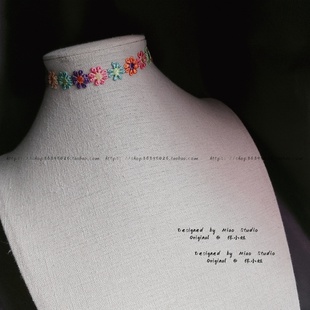 不褪色choker 彩色泫雅小雏菊短颈链choker蕾丝花朵项链颈饰 新款
