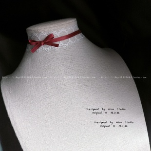 不褪色choker 甜美可爱蝴蝶结气质短颈链choker蕾丝项链颈饰 新款