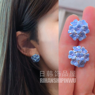许我耀眼赵露思许妍同款绣球花耳环女温柔气质小众设计感耳钉耳饰