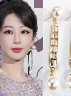 杨紫同款耳环长款大珍珠耳钉夸张气质高级感耳饰女法式小众轻奢潮