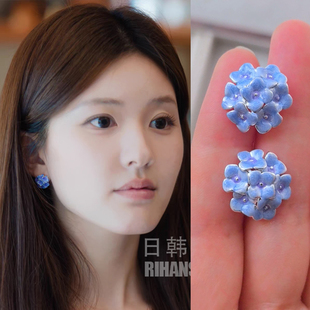 许我耀眼赵露思许妍同款 绣球花耳环女温柔气质小众设计感耳钉耳饰