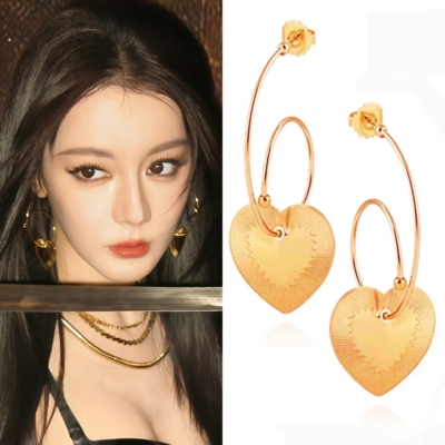 耳圈爱心夸张小众气质高级感枭起青壤聂九罗迪丽热巴同款耳环耳饰