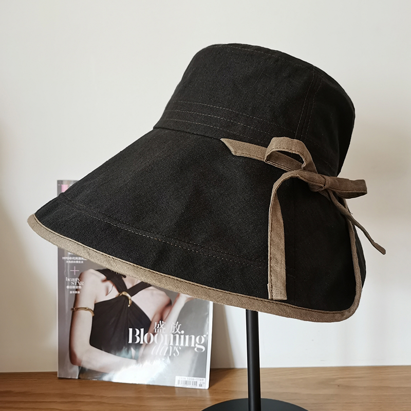 太阳帽女2025新款夏天大檐防紫外线遮阳帽子棉麻透气遮脸日系百搭