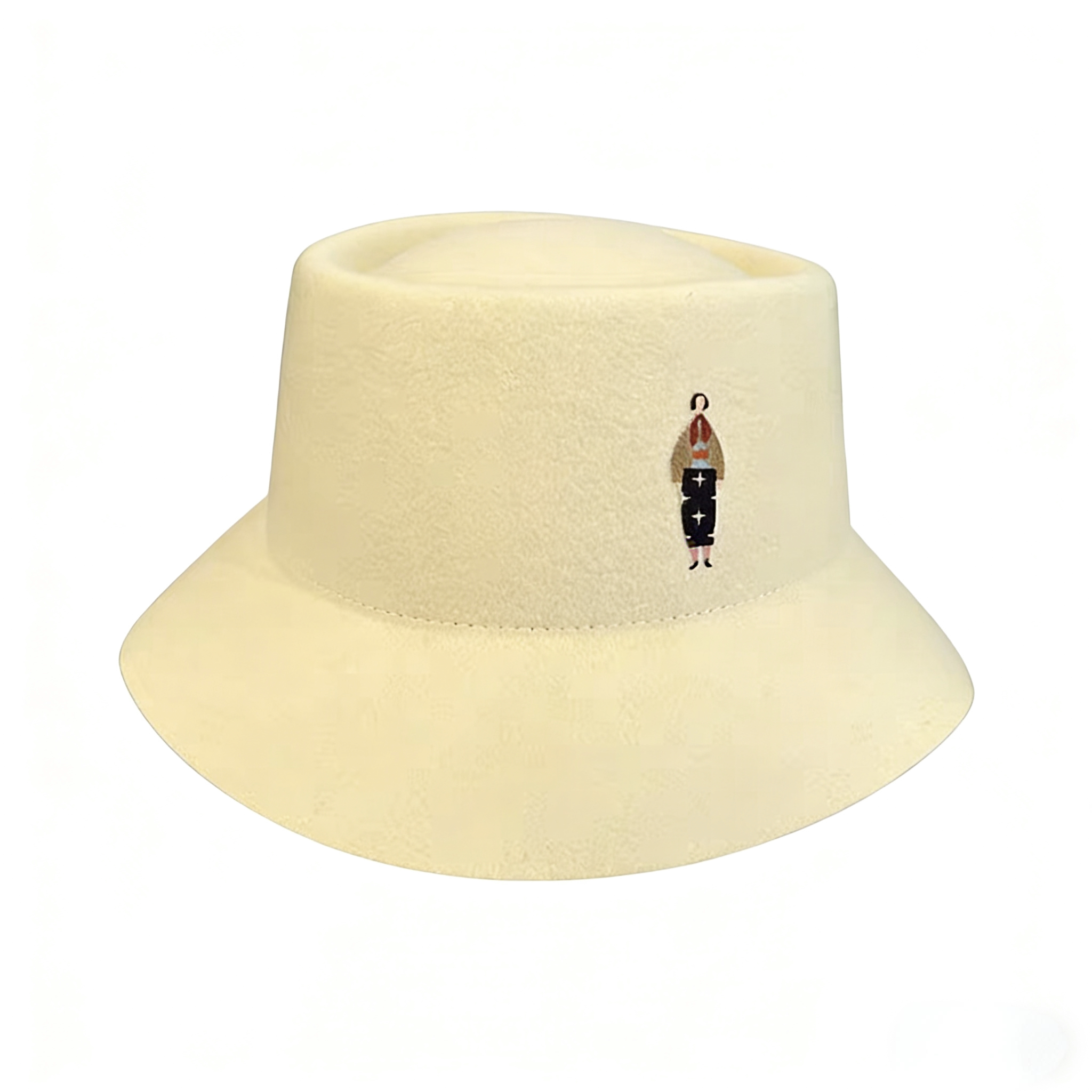 冬天全羊毛呢蝴蝶结后开叉百搭复古渔夫帽盆帽毡帽子毛呢帽子女