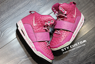 Air Yeezy STY球鞋 高帮复古篮球鞋 Nike 骚粉鳄鱼纹蛇纹 换皮