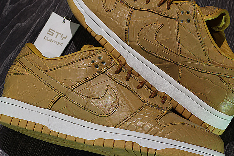 STY 定制 NIKE dunk low 焦糖色凯莉包风格 鳄鱼纹低帮板鞋休闲鞋
