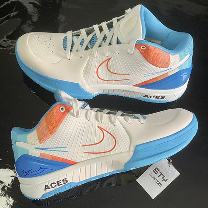 STY定制Nike Zoom Kobe 4 ZK4白蓝科比4黑曼巴耐克篮球鞋塔克同款