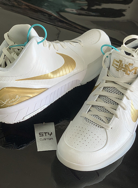 STY定制Nike Zoom Kobe 4 ZK4 科比4 白金黑人月 低帮实战篮球鞋