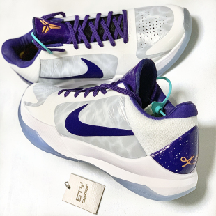 白紫太阳PE布克上脚实战低帮篮球鞋 STY定制Nike 科比5 ZK5 Kobe5
