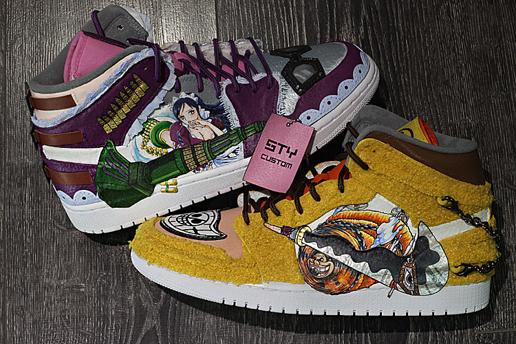 STY custom球鞋定制 air jordan 1 海贼王 武器女baby-5 巴法罗