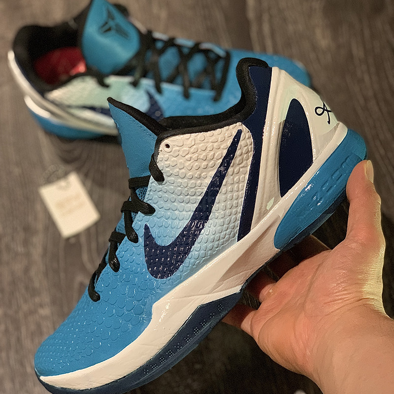 STY定制Nike Kobe 6 zk6 PE科比6代 白蓝耐克比赛篮球鞋 蒙克同款