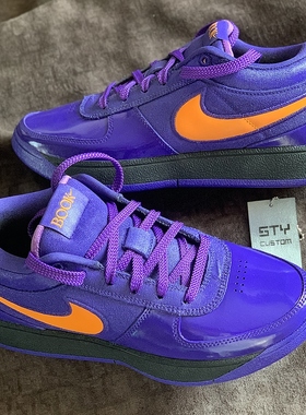 STY定制Nike Book 1德文布克1代紫色漆皮 耐克篮球鞋男款实战低帮