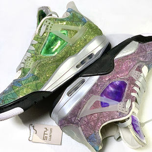 Jordan AJ4炫彩多棱镜 星空液流沙 STY定制 潮流低帮运动鞋 Air