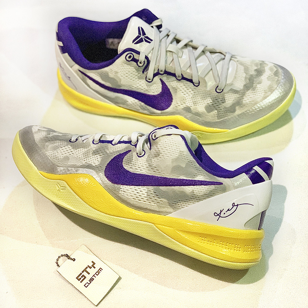 Nike Kobe 8 ZK8 PE 湖人主场白紫 科比上脚 耐克低帮实战篮球鞋