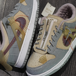 Low Dunk 米黄色 椰奶 vibe氧化鳄鱼纹 STY定制 低帮休闲板鞋 Nike