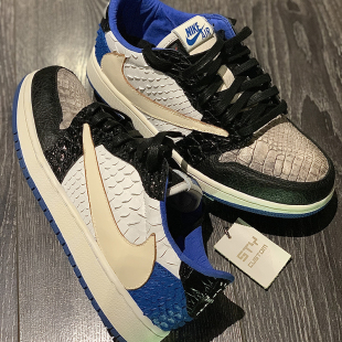 STY定制 Air Jordan 1 Low AJ1 TS藤原浩联名倒钩 低帮板鞋蛇纹