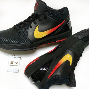 Nike Kobe 4 ZK4 PE 科比4 黑曼巴 GIGI 黑橙 耐克实战篮球鞋定制