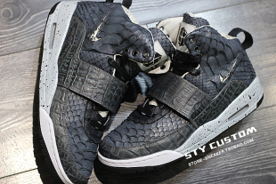 Yeezy 复古高帮篮球鞋 Nike 鳄鱼纹 Air 蛇蟒纹 STY定制 酷灰