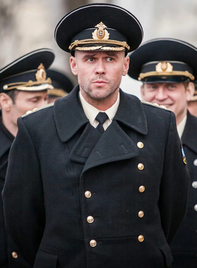 冷战时代复刻苏联海军M69军官冬季黑色12扣羊毛呢子大衣防寒长款