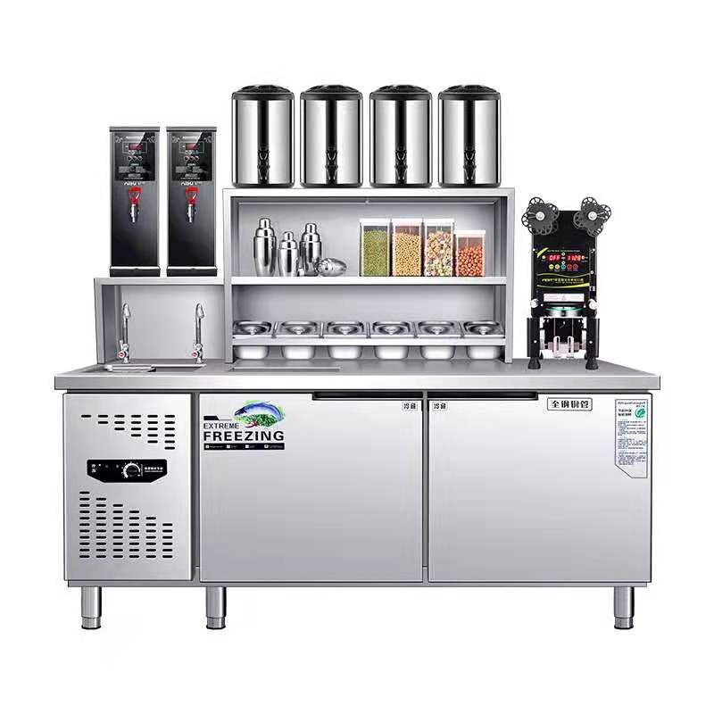 新品奶茶店设备全套商用水吧台商用奶茶店操作制作台水吧工作台奶