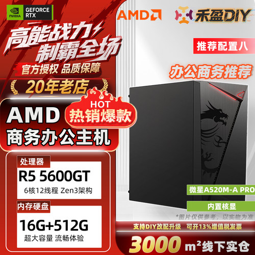 ⑧AMD R5 5500GT 5600GT 核显家用办公设计PS商务台式DIY电脑主机