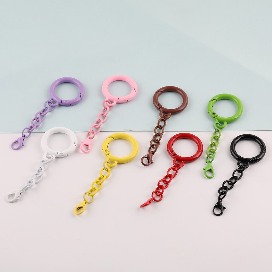 唐三匠彩色烤漆弹簧圈链条钥匙扣