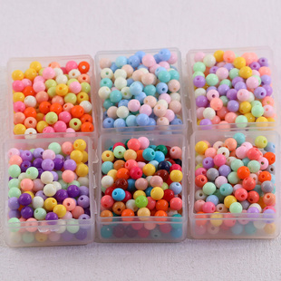 6mm春天系实色亚克力串珠diy手工自制手链项链钥匙扣配件饰品材料