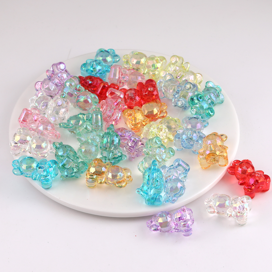 唐三匠AB彩卡通坐立小熊吊坠