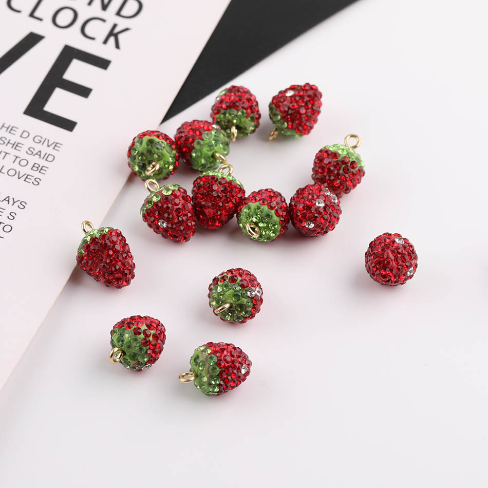 唐三匠仿真陶泥镶钻草莓钻珠