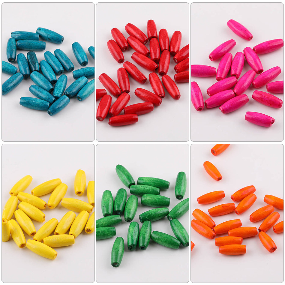 唐三匠新中式彩色椭圆长木珠