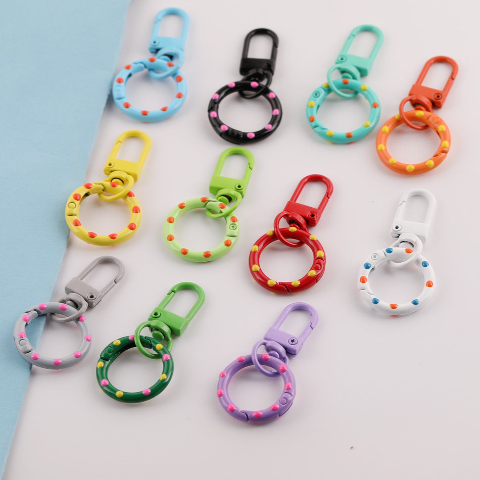 糖果色烤漆波点弹簧圈门扣组合钥匙扣 diy手工钥匙圈包包挂件配件,饰品/流行首饰/时尚饰品新,其他DIY饰品配件,淘宝优惠券,粉丝福利购,淘宝优惠卷
