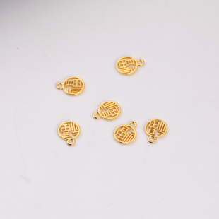 金色合金小福牌吊坠diy手工项链手链吊坠小挂件手工饰品材料配件
