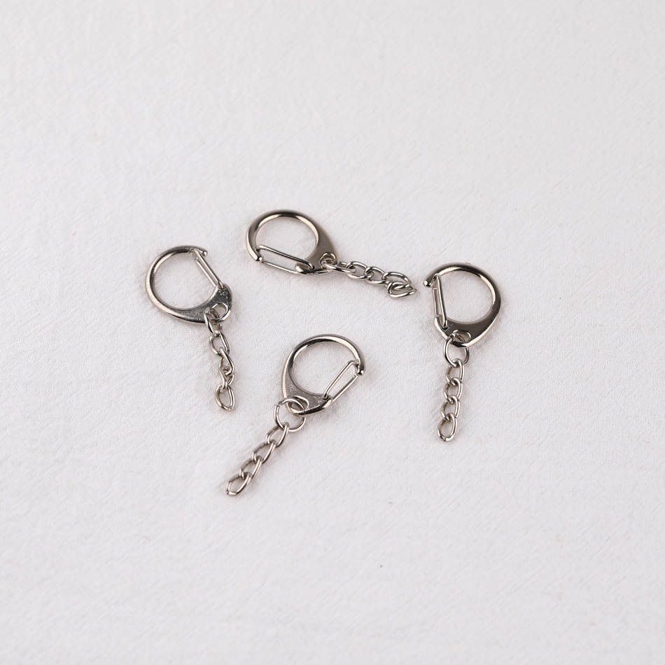 C字扣带四节链8字扣钥匙链diy手工包包公仔挂件金属饰品材料配件
