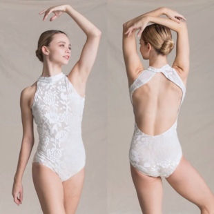 舞蹈共和 百老汇Xiaoxiao新款芭蕾舞丝绒连体服练功衣半高领1517