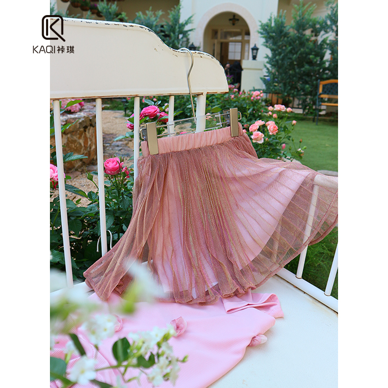 公主小仙女百褶纱纱半身裙
