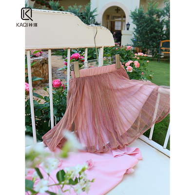 公主小仙女百褶纱纱半身裙