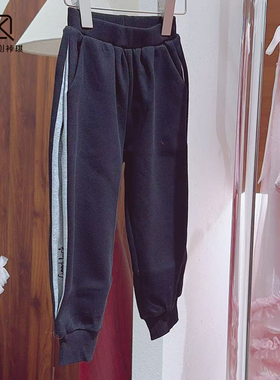 【TK原创】女童春秋款洋气宝宝休闲百搭拼色绣花裤子58334