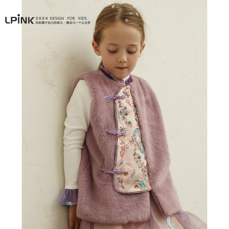 复古国风公主女宝宝马甲背心