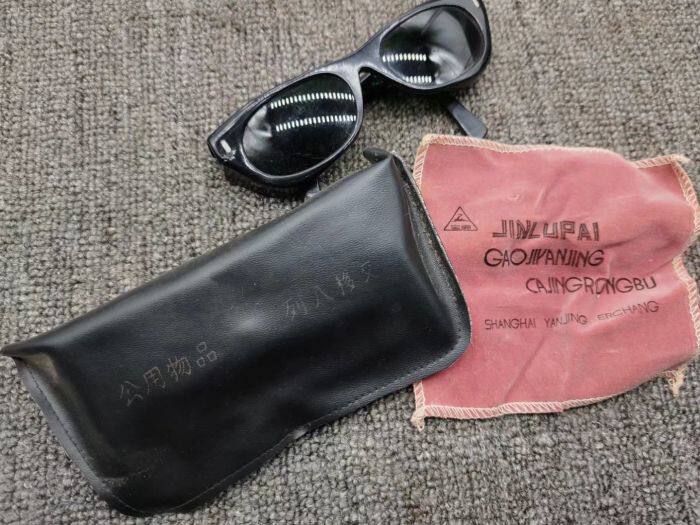 80年代公发挎斗摩托车风镜老玻璃镜片太阳镜老军工防风镜护目墨镜