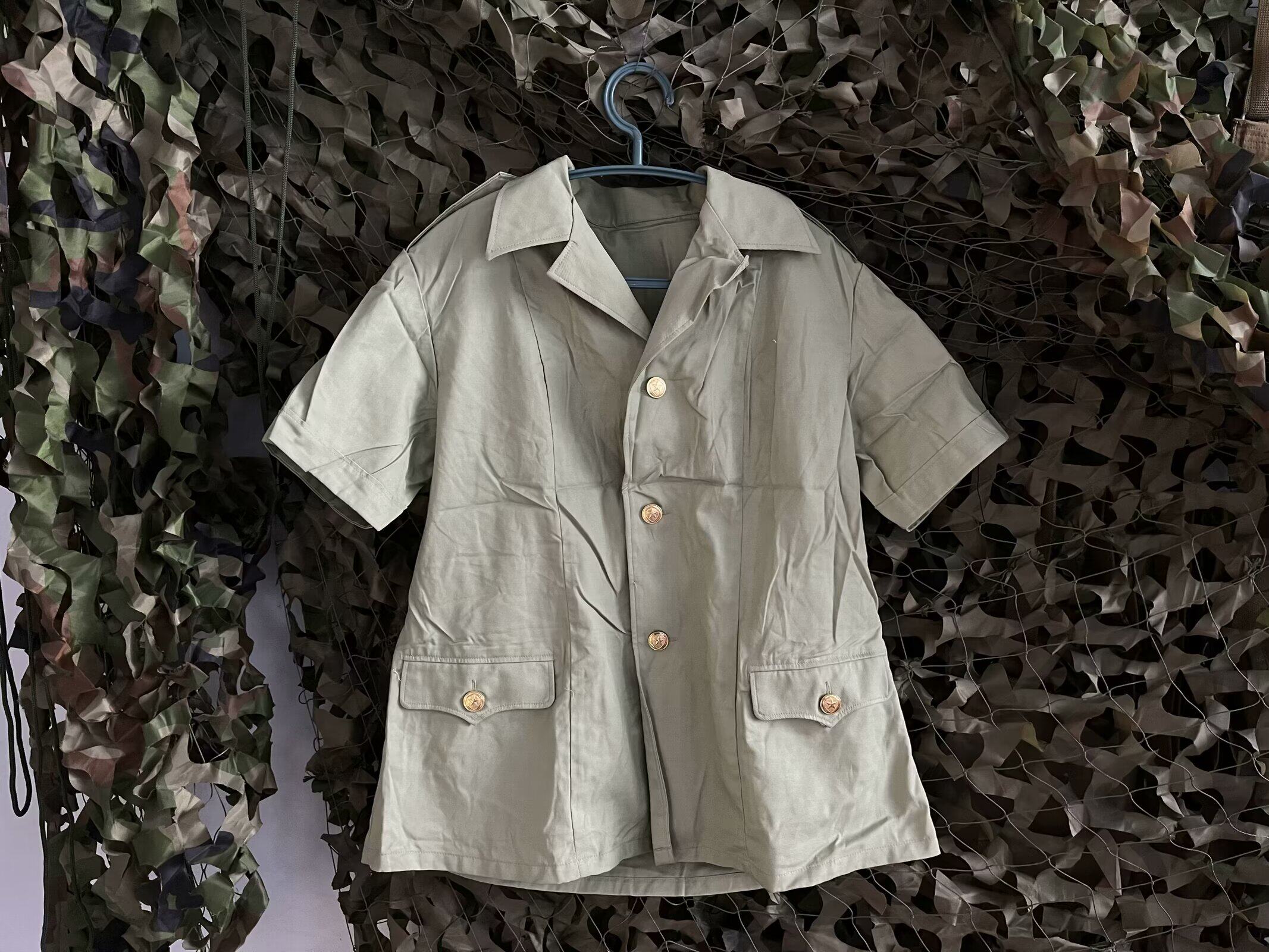 保真原品老货90年代老武衙衬衫老式8-柒夏装短袖正品正装常服衬衫