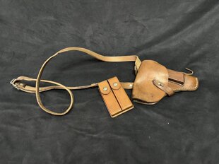 保真旧货70年代59式手仓套苏联马卡洛夫PM手仓牛皮套双联包皮背带