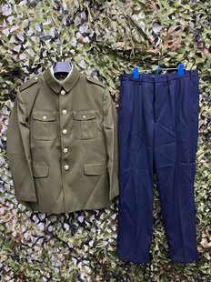 保真原品老空款87马裤呢常服老干部西装中山装送领部花和肩部牌牌