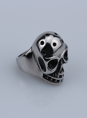 男款戒指钛钢时尚骷髅头钛钢戒指