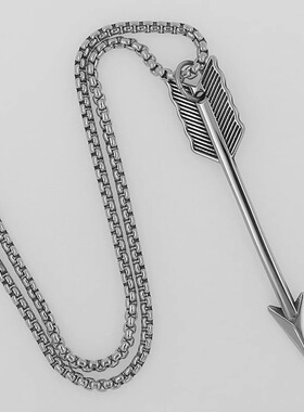 时尚钛钢项链 欧美摇滚个性潮流复古箭羽吊坠钛钢项链