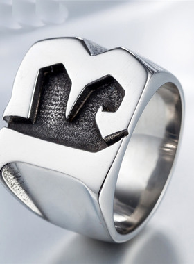 欧美复古朋克风舞台钛钢戒指