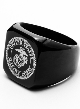 钛钢戒指指环时尚风黑色钛钢戒指