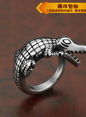 欧美风夸张动物钛钢戒指